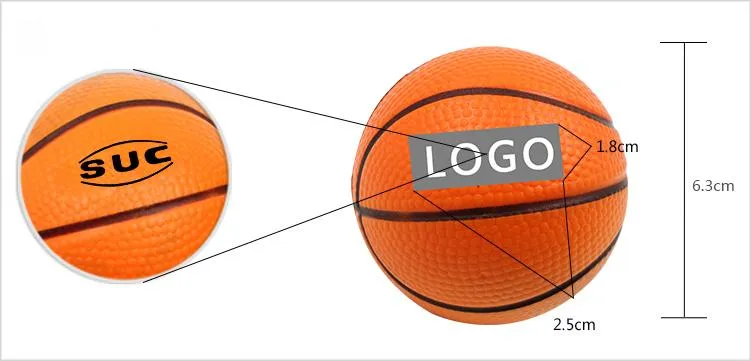 6.3cm Basketball Design Stress Ball