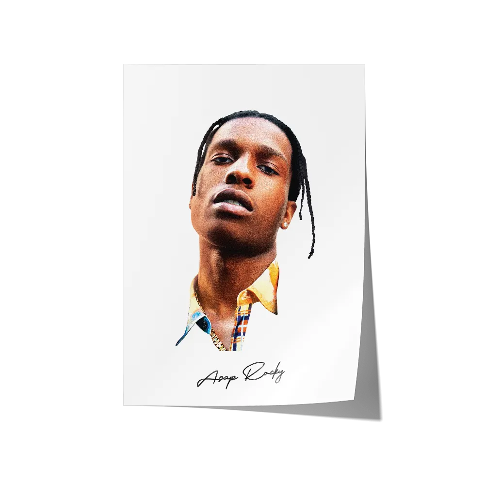 Big Head Retro ASAP Rocky White Portrait