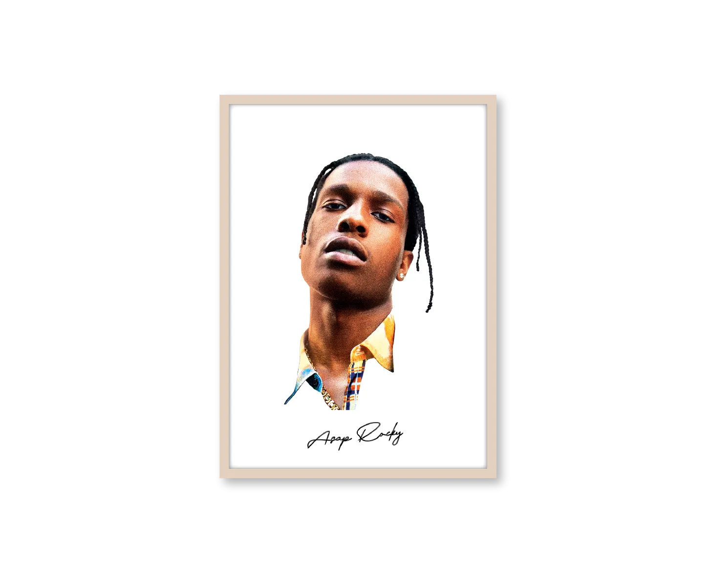 Big Head Retro ASAP Rocky White Portrait