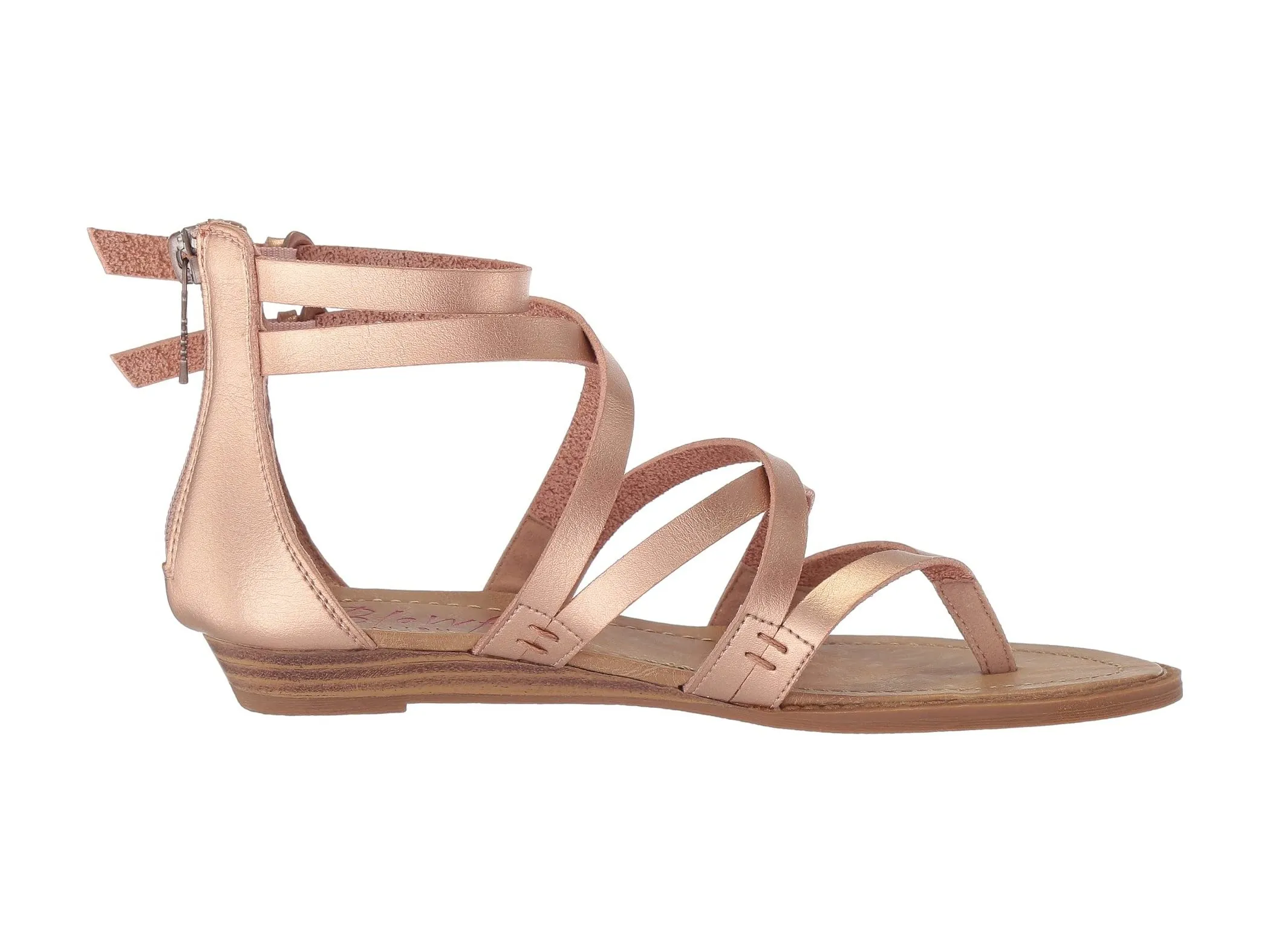 Blowfish Malibu Bungalow-K Pearl Rose Gold Dyecut Pu Crisscrossed Strap Sandals