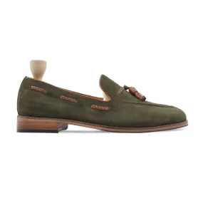 Casper - Men's Olive Green  Kid Suede Loafer