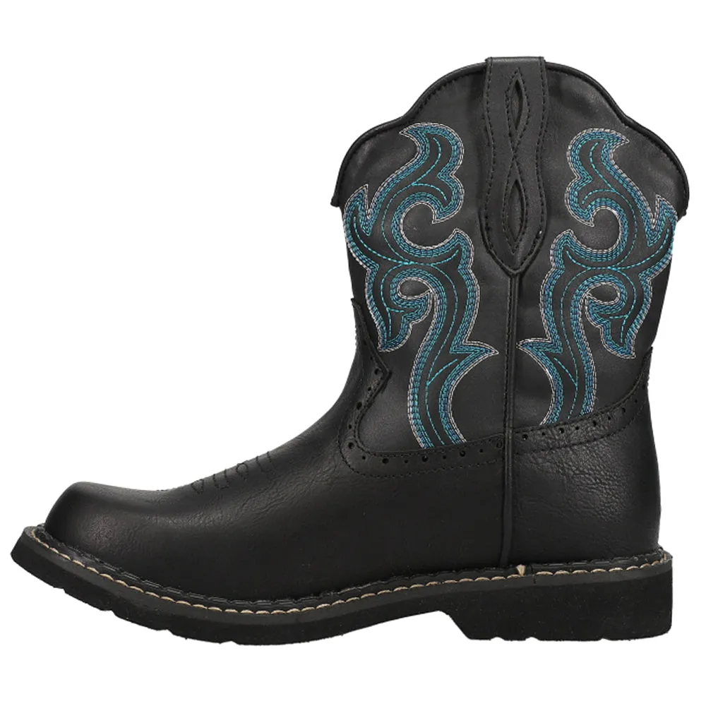 Chunk Rider Embroidery Round Toe Cowboy Boots