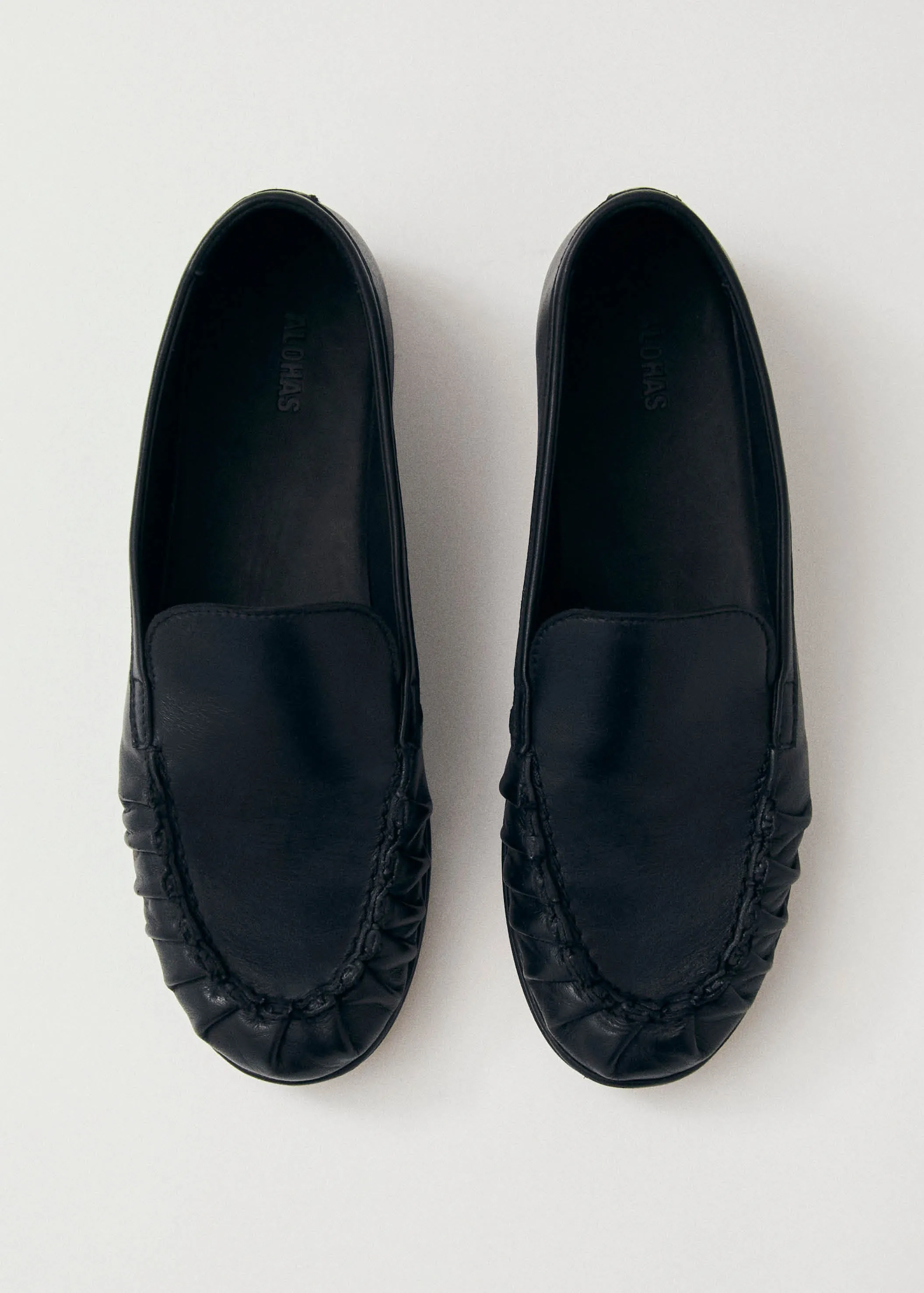 Marty Black Leather Loafers