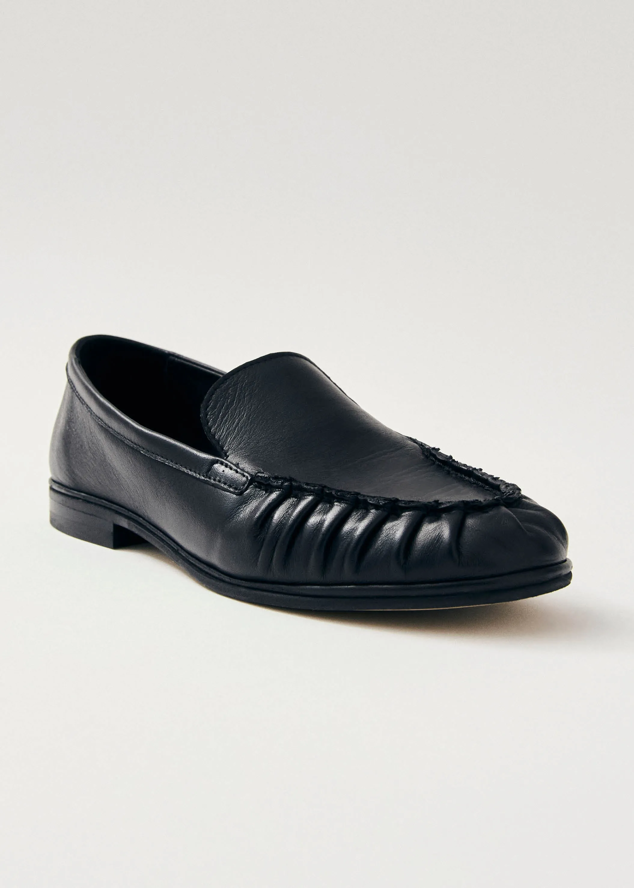 Marty Black Leather Loafers