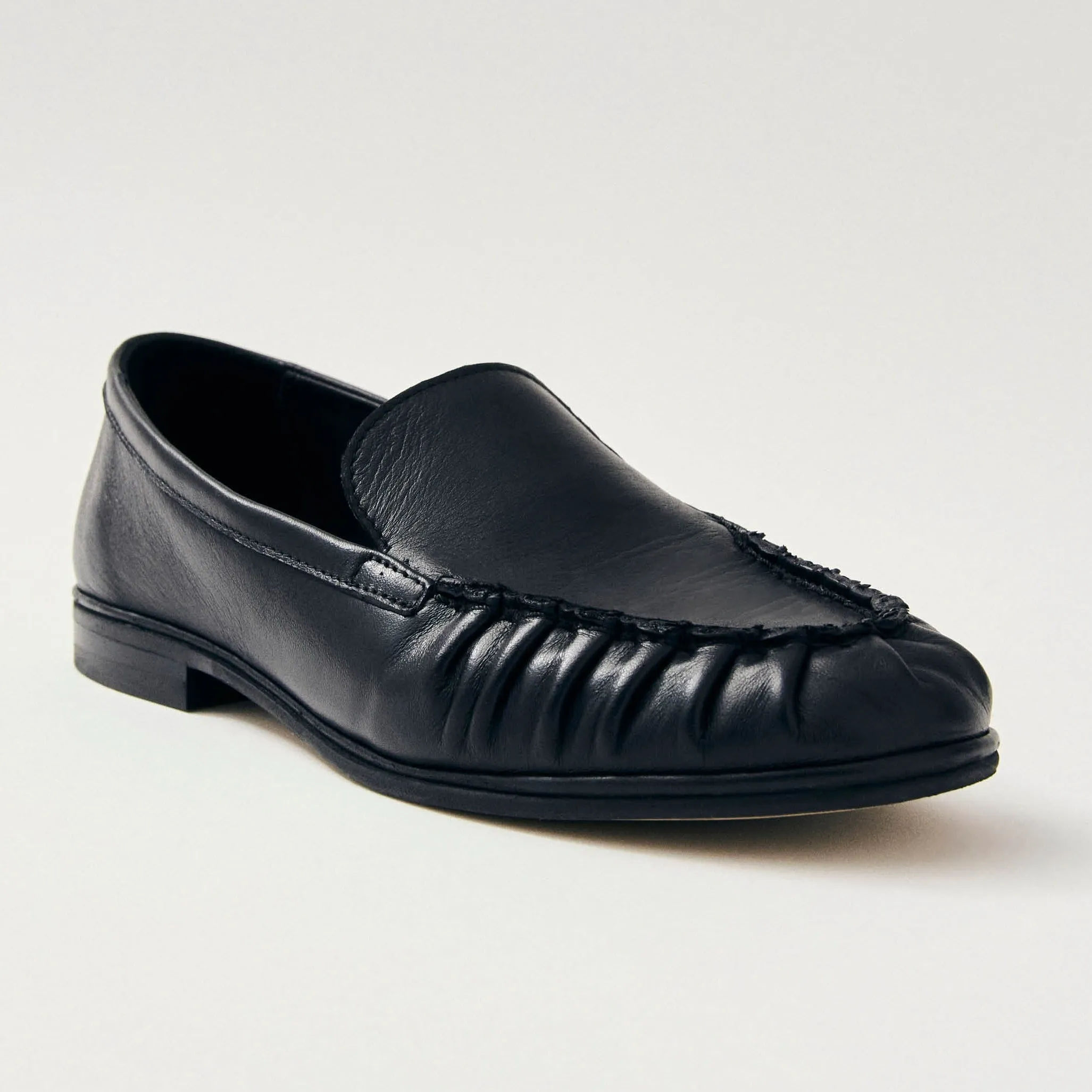 Marty Black Leather Loafers