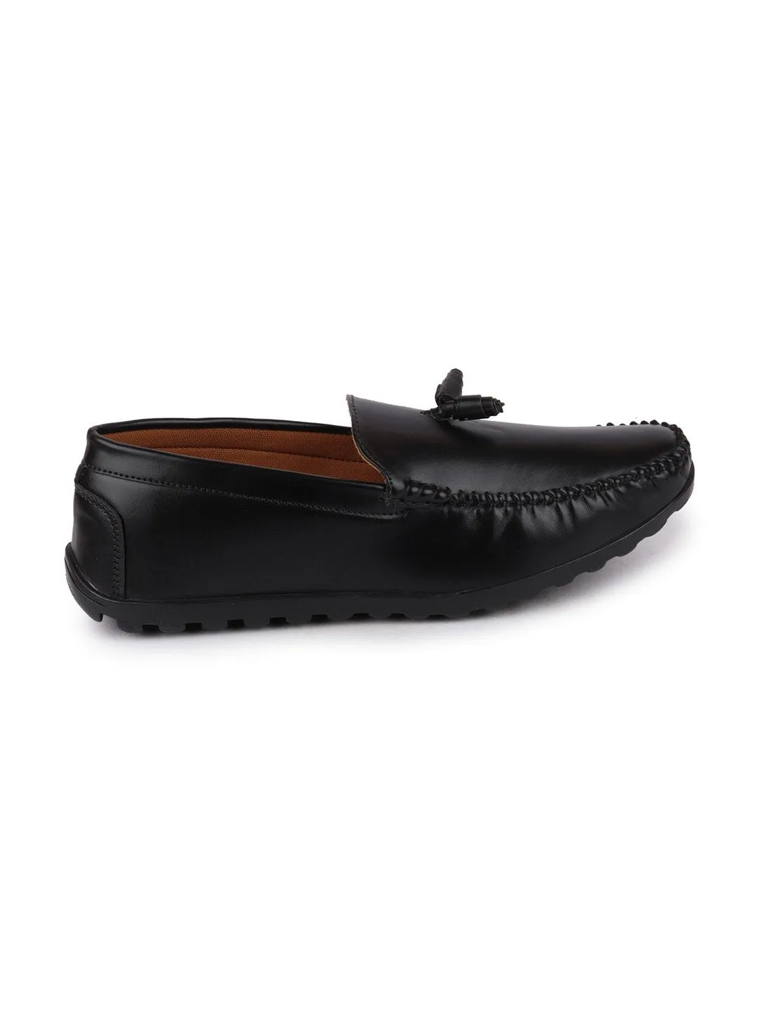 Men Black Casual Slip-On Loafers