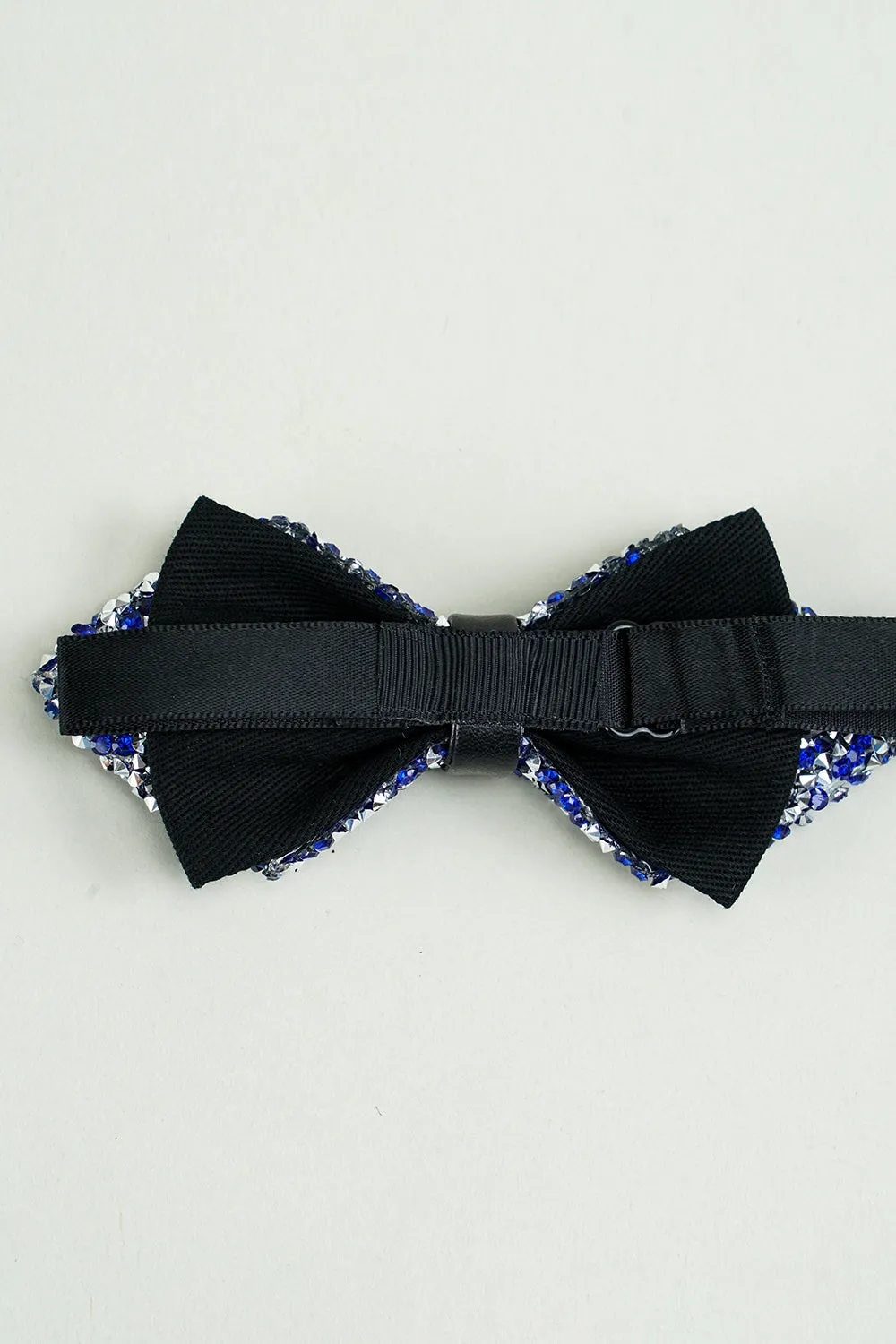 Men's Black Rhinestones Adjustable Party Bow Ties