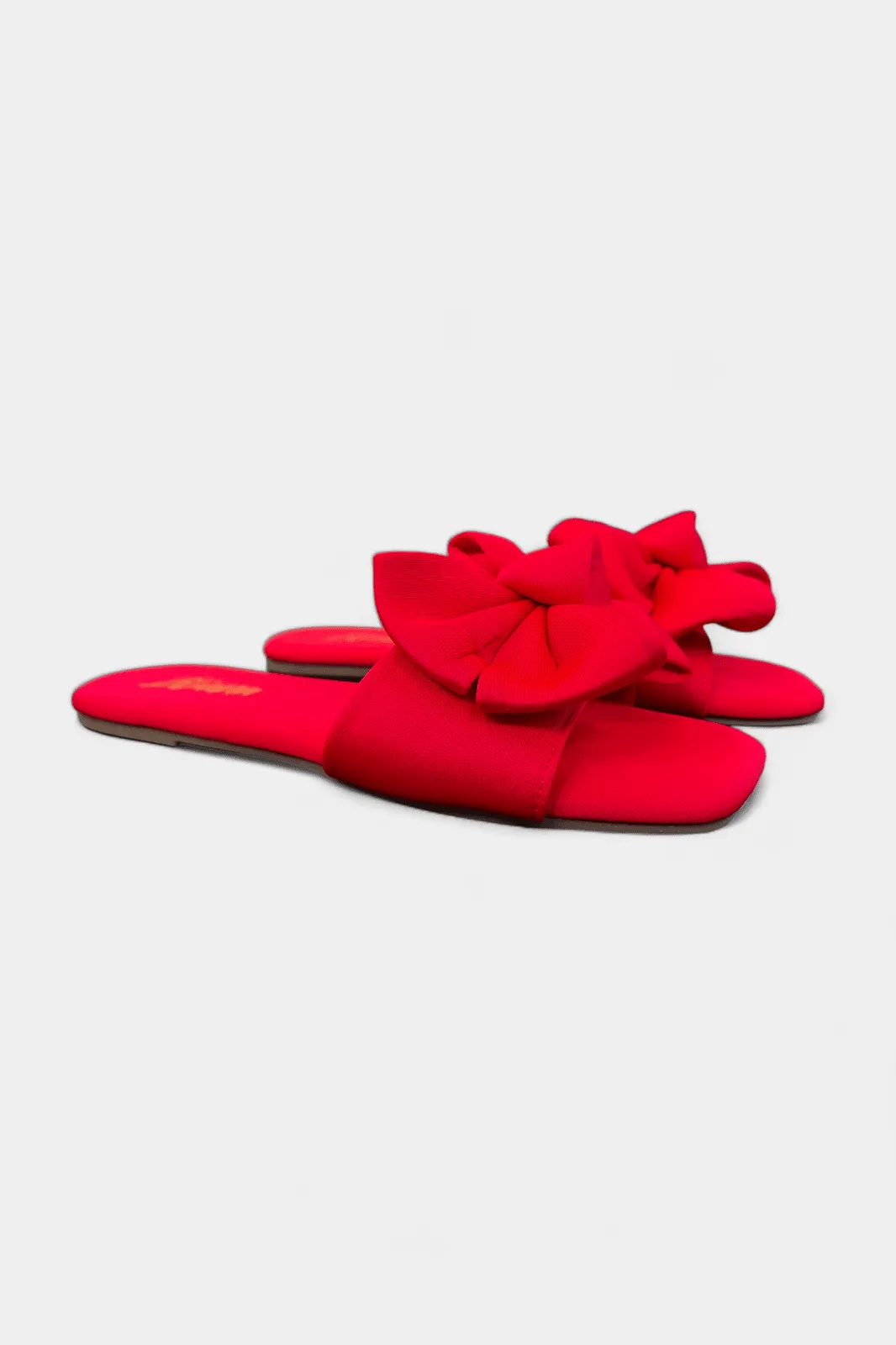 Red Bow Flat Sandals