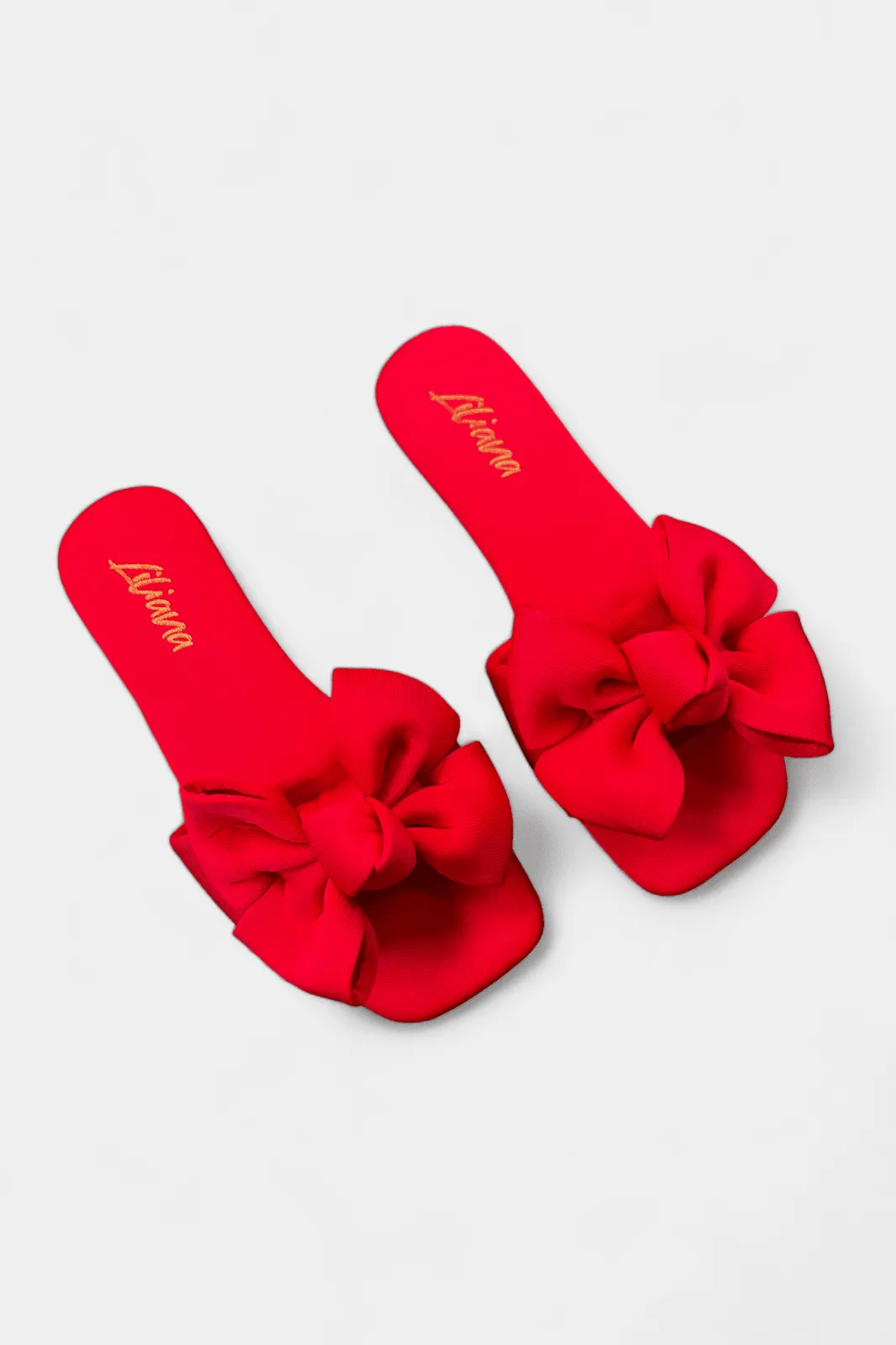 Red Bow Flat Sandals