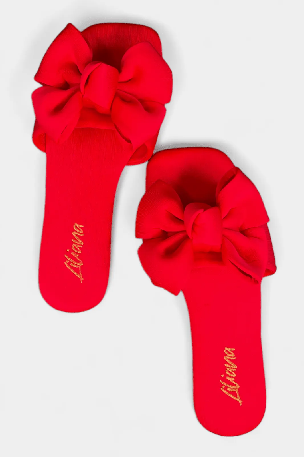 Red Bow Flat Sandals