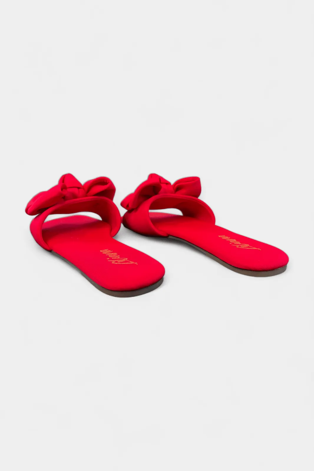 Red Bow Flat Sandals