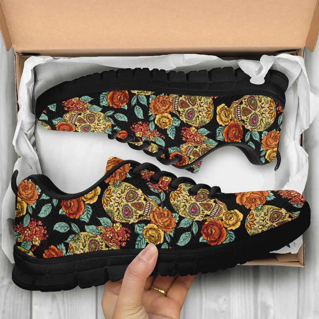 Skull and Roses Running Shoes