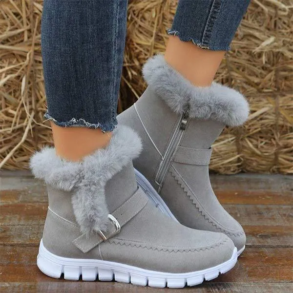 Women'S Buckle Platform Snow Boots 76588987C