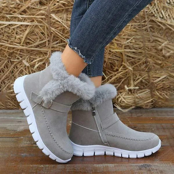 Women'S Buckle Platform Snow Boots 76588987C